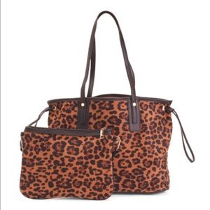 Joseph D’Arezzo Leopard Print Tote w/inner bag